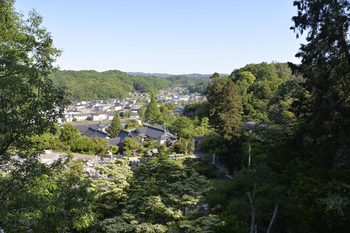 南宮神社鐘撞堂 足場から見た栗柄のまち