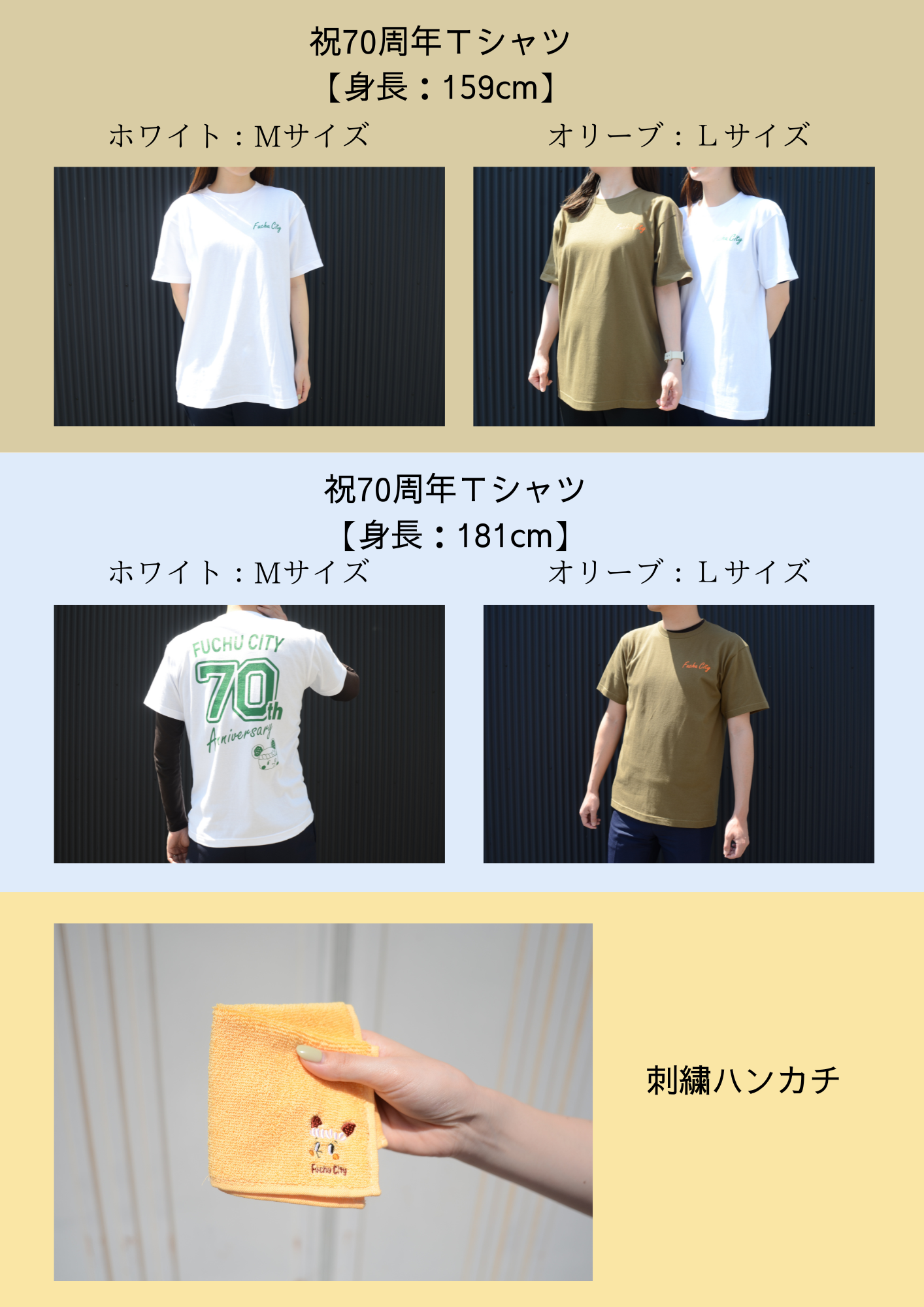 70周年記念グッズ参考サイズ