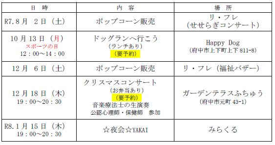 R7年度どっと＆どっと イベント日程表