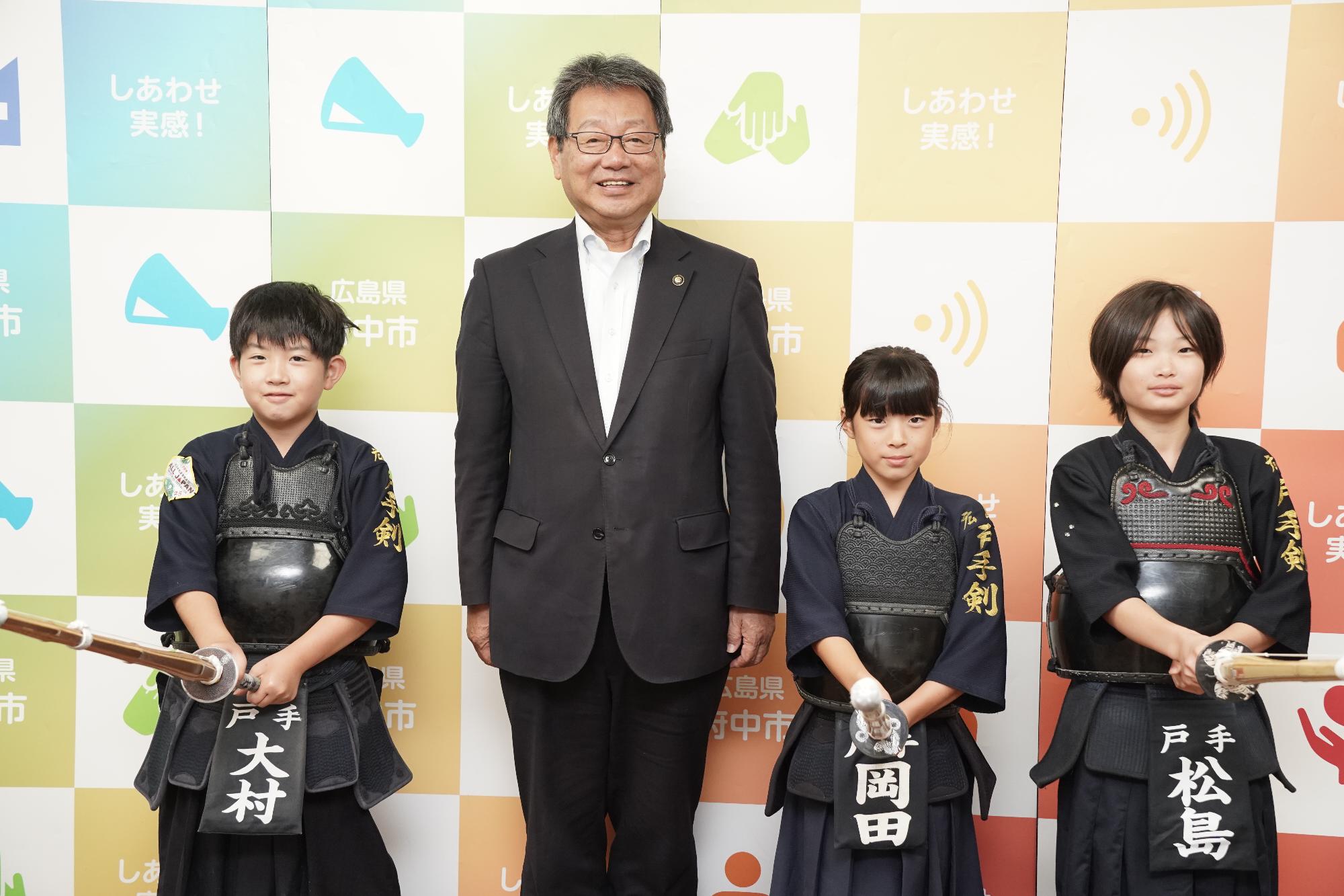 剣道大会出場選手表敬訪問