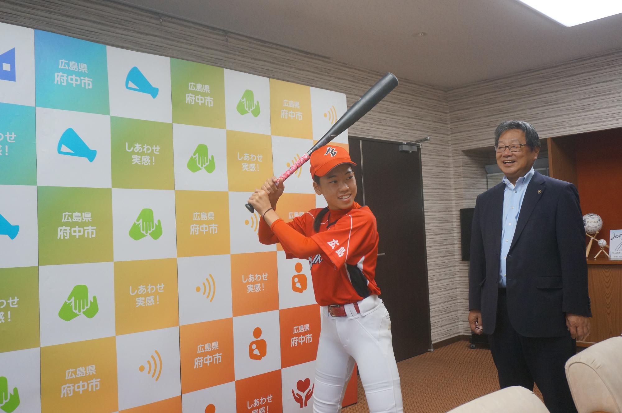 全日本中学女子軟式野球大会出場によるバッティングフォーム