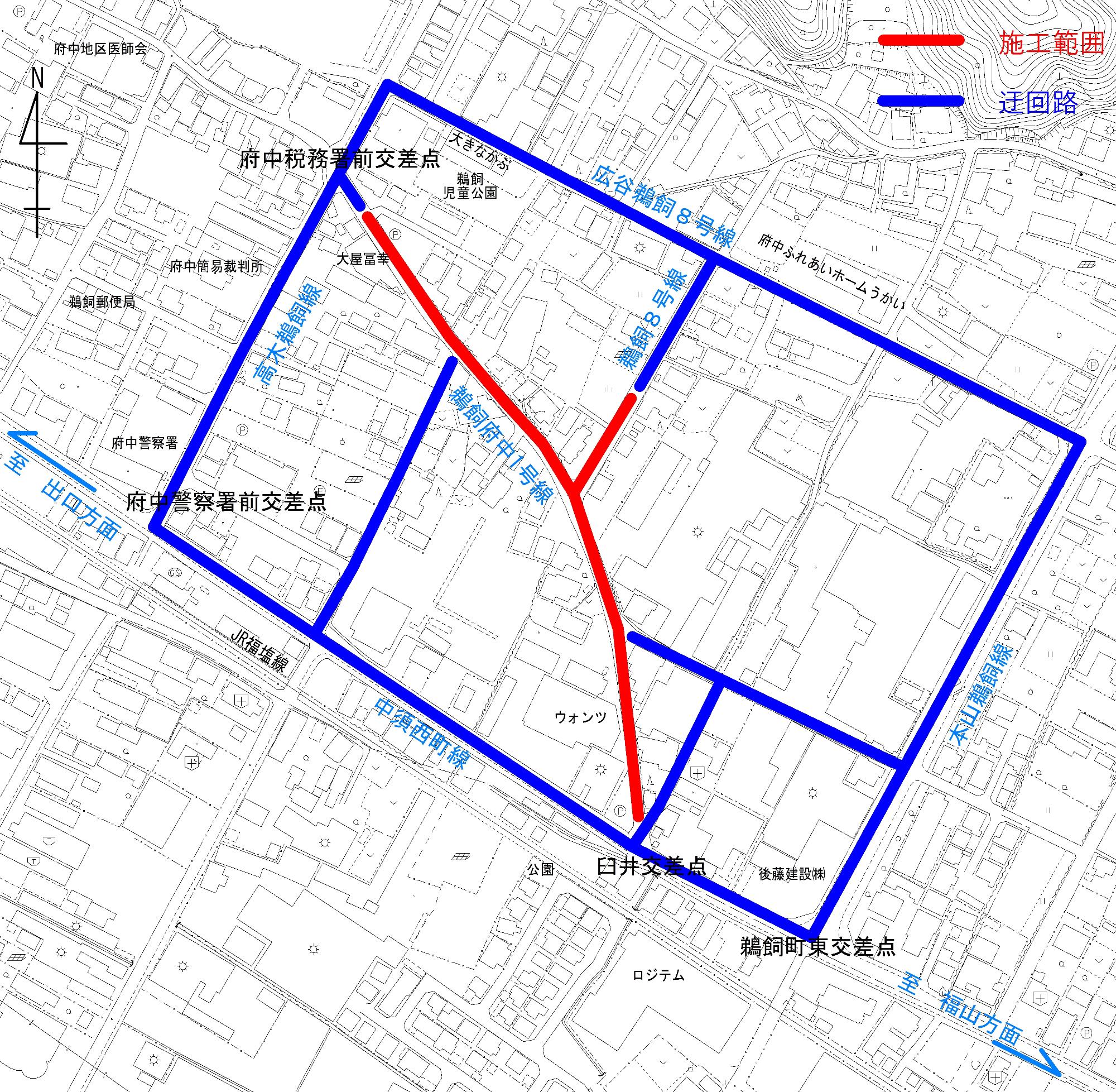 交通規制の地図