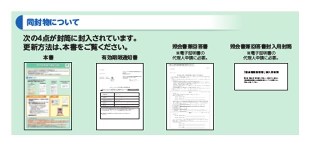 電子証明書の更新時の同封物
