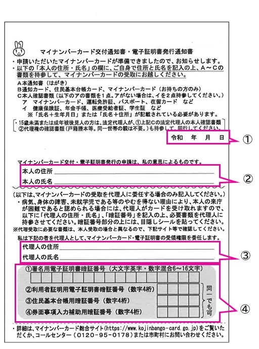交付通知はがき